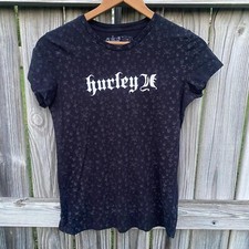 Camiseta Hurley Feminina XL Preta Ossos de Caveira AOP Estampa Total Motociclista Moto , usado comprar usado  Enviando para Brazil
