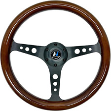 Volante clássico universal 14 polegadas grão de madeira escovado 3 raios 1,5 polegadas profundidade comprar usado  Enviando para Brazil