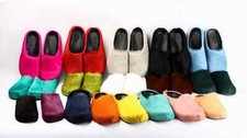 Chinelos masculinos de pele de couro real luxo biqueira redonda plana biqueira coberta sapato casual comprar usado  Enviando para Brazil