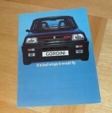Renault gordini brochure for sale  FAREHAM