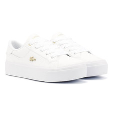Sapatilhas brancas femininas de couro plataforma Lacoste Ziane comprar usado  Enviando para Brazil