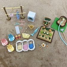 Máquina de lavar roupa Sylvanian Family secagem coelhos triplos fácil de fazer pequena comprar usado  Enviando para Brazil