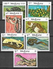 Laos 1984 Vida Silvestre Fauna Animales Animales Animales Serpiente Tortuga Lagarto Juego Completo MNH segunda mano  Embacar hacia Mexico