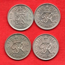 Sixpence coins 1948 for sale  PORTSMOUTH