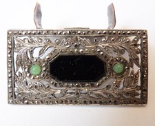 Usado, Tres beau Fermoir sac argent massif marcassite Art Deco vers 1920 silver clasp comprar usado  Enviando para Brazil