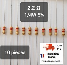 Résistance 2,2ohm 10 pièces 1/4W 5% Resistance Cuche Métal 2,2 ohm comprar usado  Enviando para Brazil