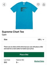 Supreme chart tee for sale  Brooklyn
