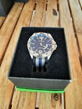Croton CA301296SSBL moldura prata mostrador azul 43,5 mm com pulseira SS + náilon comprar usado  Enviando para Brazil
