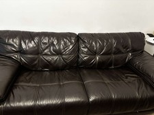 Seater black leather for sale  DEWSBURY
