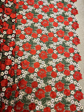 Red flowers guipure for sale  LONDON
