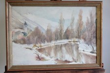 Aquarelle paysage alpin d'occasion Aquarelle paysage alpin d'occasion  Seyssel