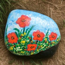 Bemalter stein blumenwiese gebraucht kaufen  Zwickau