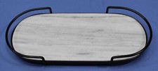 Organizador de bandeja de balcão de mármore pesado/metal preto 16" banheiro, cozinha, lavanderia comprar usado  Enviando para Brazil