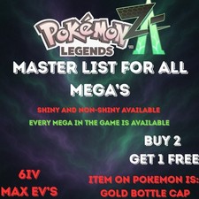 Pokemon Legends ZA | ALL MEGA POKEMON | 6IV | Brilhante | 50 Ou 100 LVL | MAX EVS comprar usado  Enviando para Brazil