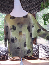 Blusa lagenlook XLNT CHALET et ceci enrugada/esmagada oversized cropped XL B=56" comprar usado  Enviando para Brazil