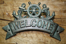 Placa de ferro fundido ANCHOR WELCOME parede náutica piscina decoração para casa roda de navio  comprar usado  Enviando para Brazil