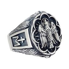 Anel masculino Virgin Mary Sacred Cross Holy Spirit Dove prata esterlina 925 tamanho EUA comprar usado  Enviando para Brazil