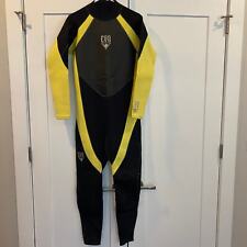 Usado, Traje de neopreno completo EVO 3 mm cremallera trasera buceo surf negro amarillo grande para hombre segunda mano  Embacar hacia Argentina