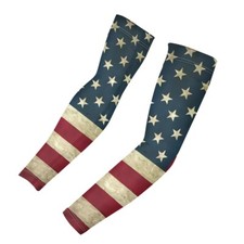 1 par de mangas esportivas estampa bandeira americana proteção UV braço resfriamento, usado comprar usado  Enviando para Brazil