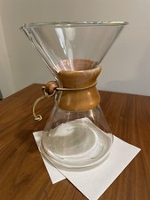 Vintage MCM Pyrex Chemex 9,5" Despeje Sobre Cafeteira 8 Xícaras EUA Selo Verde Bom! comprar usado Vintage MCM Pyrex Chemex 9,5" Despeje Sobre Cafeteira 8 Xícaras EUA Selo Verde Bom! comprar usado  Enviando para Brazil
