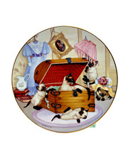 1988 'Attic attack' Plate-Country Kitties Collection Gre Gerard-Siamese Cats, usado comprar usado  Enviando para Brazil