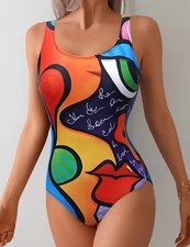 Abstrakter kunst badeanzug gebraucht kaufen  Meckenbeuren