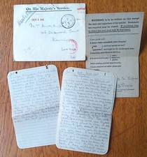 Bef ww1 letter for sale  LONDON