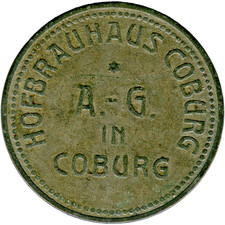 # ALEMANHA • TOKEN DE CERVEJA VINTAGE ☆ 1/2 LITRO DE CERVEJA • HOFBRAUHAUS COBURG ☆ Zinco ☆C7537, usado comprar usado  Enviando para Brazil