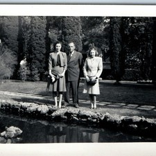 Traje formal lagoa jardim três pessoas c1940 foto real instantânea elegante C8 comprar usado  Enviando para Brazil