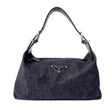 Bolsa de mão PRADA denim e couro marrom, usado comprar usado  Enviando para Brazil