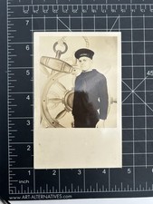 Cartão postal foto real RPPC não publicado - Marinheiro bonito da Marinha dos EUA comprar usado  Enviando para Brazil