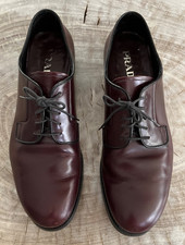 Sapatos masculinos PRADA de couro com cadarço sola de borracha tamanho 11, usado comprar usado  Enviando para Brazil