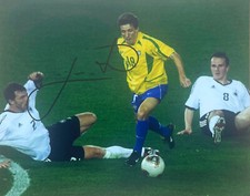 Futebol - Juninho Paulista assinado 10x8 pré-impressão Brasil Copa do Mundo 2002 foto Boro comprar usado  Enviando para Brazil