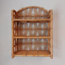 Prateleira de parede vintage MCM bambu rattan boho chique  comprar usado  Enviando para Brazil