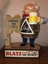 VINTAGE BLATZ CERVEJA BARMAN BARRIL HOMEM METAL FUNDIDO ESTÁTUA BAR DISPLAY, usado comprar usado  Enviando para Brazil
