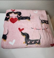 Cobertor Dachshund Throw Love par rosa HTF raro comprar usado  Enviando para Brazil