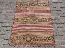 Tapete de corredor listrado 3x5 pequena área kilim, capacho, tapete de peru comprar usado  Enviando para Brazil
