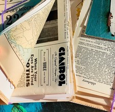 Superpacote de papel vintage 2 libras de jornal lixo, scrapbooking, efêmero comprar usado  Enviando para Brazil