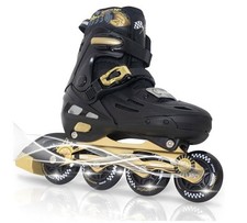 Patins em linha juvenis médios (13c-3 EUA) tamanho 4 ajustáveis com rodas piscantes PU comprar usado  Enviando para Brazil
