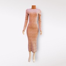 Vestido feminino Victor Glemaud 100% lã S geométrico midi luxo malha gola alta comprar usado  Enviando para Brazil