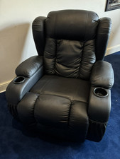 Black leather recliner for sale  UXBRIDGE