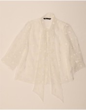 Blusa ZARA Feminina Manga 3/4 Reino Unido 14 Grande Branca Bolinhas CC08 comprar usado  Enviando para Brazil