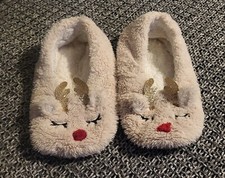 Girls reindeer slippers for sale  SLOUGH