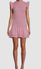 Mini vestido feminino French Connection rosa com babados crepe babado tamanho M $148 comprar usado  Enviando para Brazil
