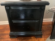 Mesa de cabeceira de madeira mesa lateral com gavetas armazenamento artesanato preto comprar usado  Enviando para Brazil