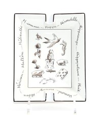 Hermes Bandeja de troca coruja porcelana cinzeiro animal pássaro placa branca VIDE POCHE comprar usado  Enviando para Brazil