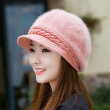 Boné de esqui feminino lã coelho inverno gorro folgado malha chapéu de crochê menina desleixado comprar usado  Enviando para Brazil