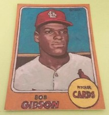 Impressão de cartão de arte de beisebol de Bob Gibson 68 comprar usado  Enviando para Brazil