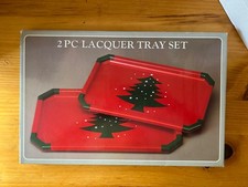 Usado, Conjunto de bandeja de laca vintage 2 peças Waechtersbach-like árvore de Natal novo na caixa comprar usado Usado, Conjunto de bandeja de laca vintage 2 peças Waechtersbach-like árvore de Natal novo na caixa comprar usado  Enviando para Brazil