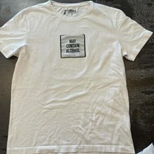 Camiseta branca Sergio K "May Contain Alcohol" tamanho P, usado comprar usado  Enviando para Brazil
